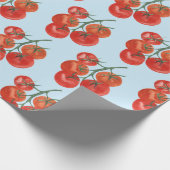 Papier Cadeau Envelopper cadeau tomates aquarelle bleu (Coin)