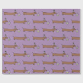 Papier Cadeau Envelopper Dachshund Avec Cupcake (Plat)