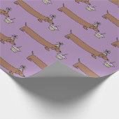 Papier Cadeau Envelopper Dachshund Avec Cupcake (Coin)