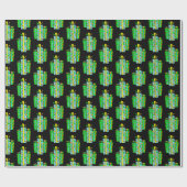 Papier Cadeau Envelopper des cadeaux de dessin humoristique vert (Plat)