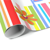 Papier Cadeau Envelopper des fleurs de papier pour elle (Coin rond)