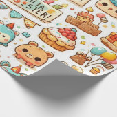 Papier Cadeau Envelopper le thème d'anniversaire du papier (Coin)