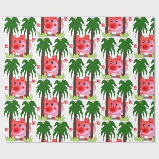 Papier Cadeau Envelopper les cochons en papier (Plat)