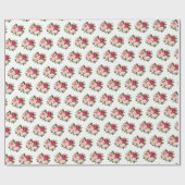 Papier Cadeau Envelopper les fleurs rose papier (Plat)
