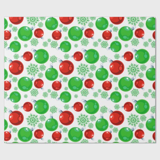 Papier Cadeau Envelopper motif d'ampoule rouge vert de Noël (Plat)