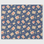 Papier Cadeau Enveloppes et coeurs (Plat)