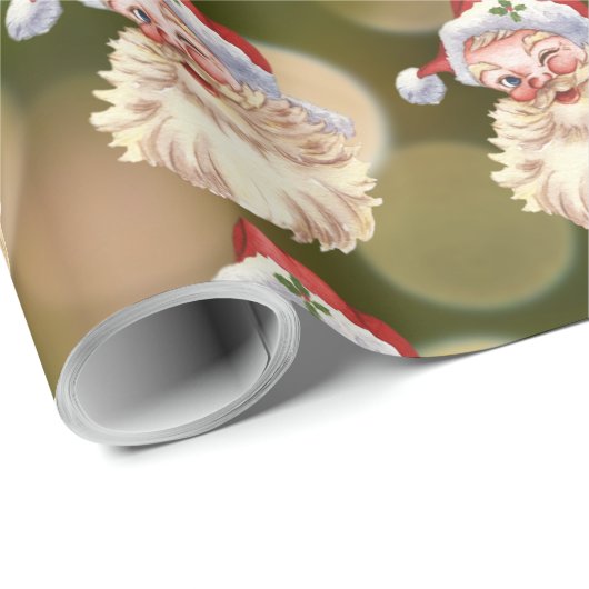 Papier Cadeau Enveloppeur de Noël classique du Père Noël (Coin rond)