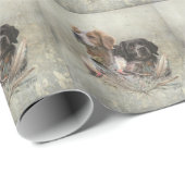 Papier Cadeau Epagneul Breton, Bretagne Espagne (Coin rond)