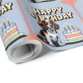 Papier Cadeau Épagneul Breton Coloré (Coin rond)