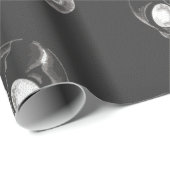 Papier Cadeau ÉPAULE DE Papier SUR NOIR (Coin rond)