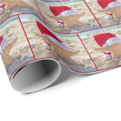 Papier Cadeau Épée De Noël Dans Le Sable De Plage (Coin rond)