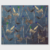 Papier Cadeau Épée et dragon (Plat)