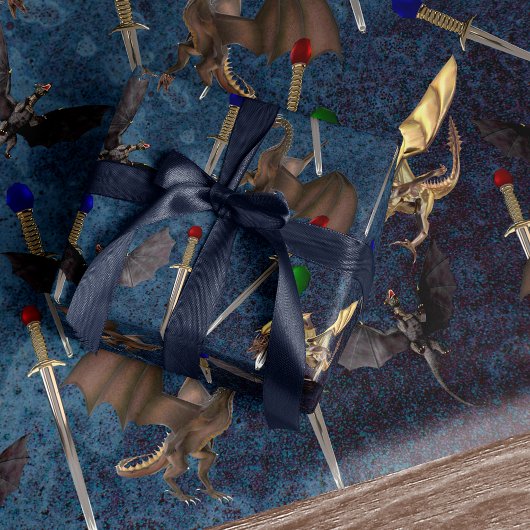 Papier Cadeau Épée et dragon