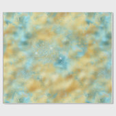 Papier Cadeau Éperche Aqua Gold Glitz (Plat)
