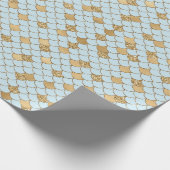 Papier Cadeau Éperche de Parties scintillant en or bleu sirène (Coin)