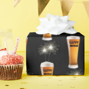 Papier Cadeau Éperviers En Verre De Bière Anniversaire