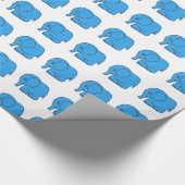 Papier Cadeau Ephant bleu à point croisé drôle (Coin)