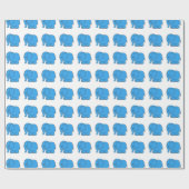 Papier Cadeau Ephant bleu à point croisé drôle (Plat)