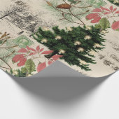 Papier Cadeau Ephémère botanique de Noël rustique (Coin)