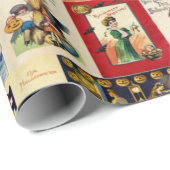 Papier Cadeau Ephémère d'Halloween vintage (Coin rond)