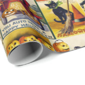 Papier Cadeau Ephémère d'Halloween vintage (Coin rond)