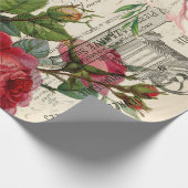 Papier Cadeau Ephémère rose et florale (Coin)