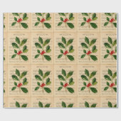 Papier Cadeau Ephémère vintage Soirée Silencieuse Noël Carol (Plat)