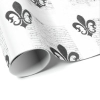 Éphémères français vintages B et W Fleur De Lis