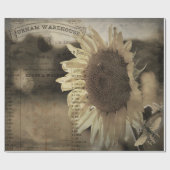 Papier Cadeau Ephémérologie du papillon de tournesol rustique (Plat)