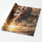Papier cadeau Epic Lion and Warrior Sunset (Déroulé)