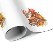 Papier Cadeau Épice citrouille et tout Nice Automne Vib poulet (Coin rond)