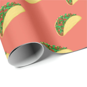 Papier Cadeau Épicé ! Motif Yummy Taco en rouge