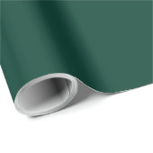 Papier Cadeau Épinette de couleur solide vert foncé (Coin rond)