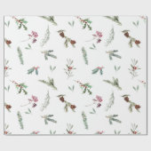 Papier Cadeau Épinette et baies rouges (Plat)