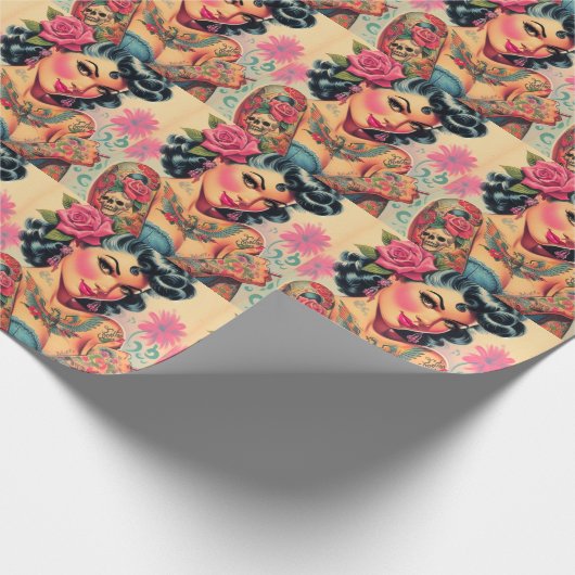 Papier Cadeau Épingle à tatouage rétro (Coin)