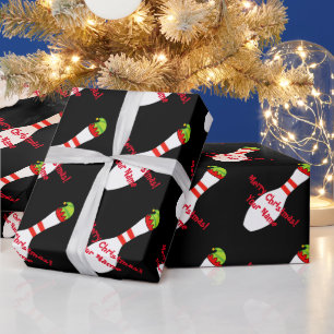 Papier Cadeau Épingle de bowling avec elf casquette personnalisé