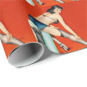 Papier Cadeau Épingle de fixation Kitty vers le haut (Coin rond)