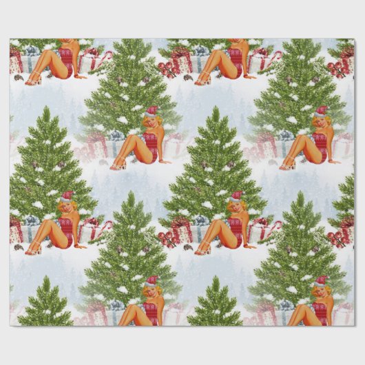 Papier Cadeau épingle de pull moche xmas (Plat)