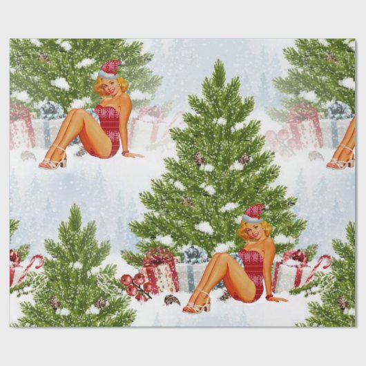 Papier Cadeau épingle de pull moche xmas (Plat)