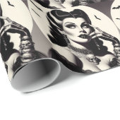 Papier Cadeau Épingle Goth vintage (Coin rond)