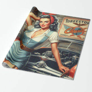 Papier Cadeau Épingle mécanique vintage vers le haut