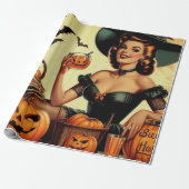 Papier Cadeau Épingle vintage d'Halloween (Déroulé)