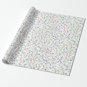 Papier Cadeau Épingles à coudre colorées Robe blanche Couturière