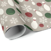 Papier Cadeau Épingles de bowling de Noël et sac d'épluchage de (Coin rond)