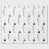 Papier Cadeau épingles de quilles blanches sur blanc (Plat)