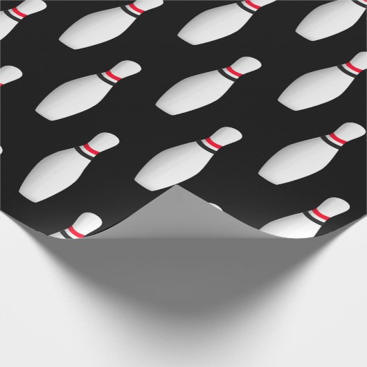 Papier Cadeau épingles de quilles blanches sur noir (Coin)