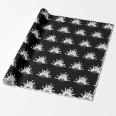 Papier Cadeau épingles de quilles blanches sur noir (Déroulé)