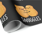 Papier Cadeau Épingles Funny Nugget Couple Pun Dark BG (Coin rond)