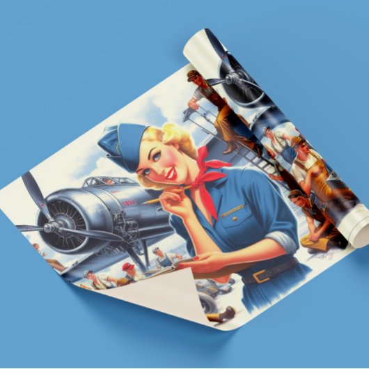 Papier Cadeau Épiningle d'avion vintage