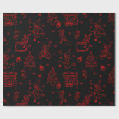 Papier Cadeau épiphanie noël sorcière befana noir (Plat)